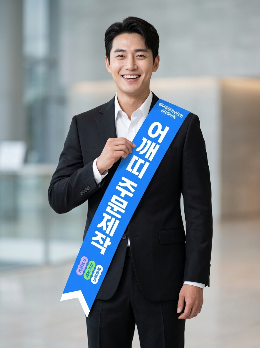 어깨띠 10X180cm 7.5X140cm 선거용 주문제작 행사용 안내띠